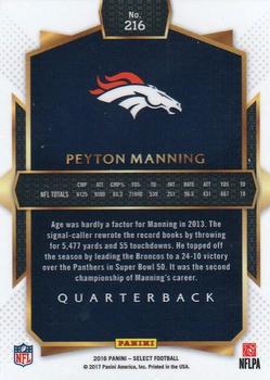 2016 Panini Select #216 Peyton Manning Back