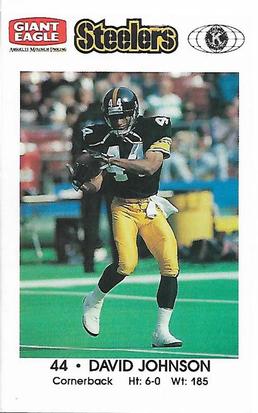 1991 Pittsburgh Steelers Kiwanis Giant Eagle Police #NNO David Johnson Front
