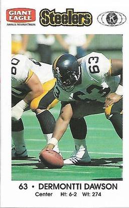 1991 Pittsburgh Steelers Kiwanis Giant Eagle Police #NNO Dermontti Dawson Front