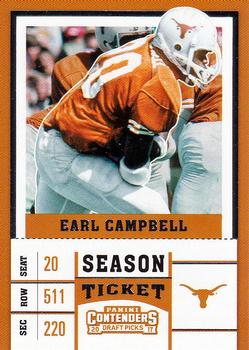 2017 Panini Contenders Draft Picks #32 Earl Campbell Front