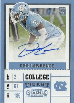 2017 Panini Contenders Draft Picks #285 Des Lawrence Front
