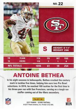 2017 Score #22 Antoine Bethea Back