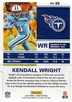 2017 Score #35 Kendall Wright Back