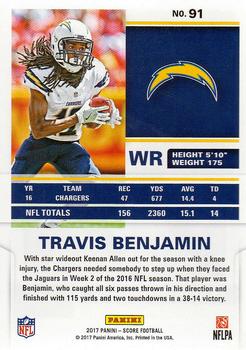 2017 Score #91 Travis Benjamin Back
