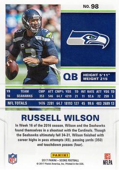 2017 Score #98 Russell Wilson Back
