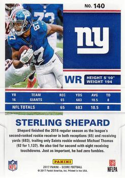 2017 Score #140 Sterling Shepard Back