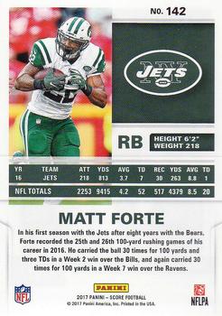 2017 Score #142 Matt Forte Back