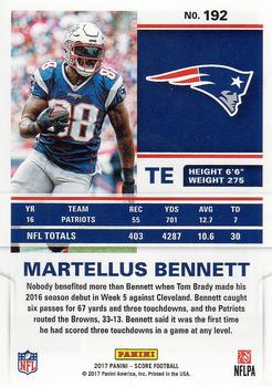 2017 Score #192 Martellus Bennett Back