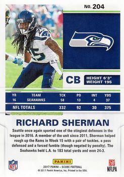 2017 Score #204 Richard Sherman Back