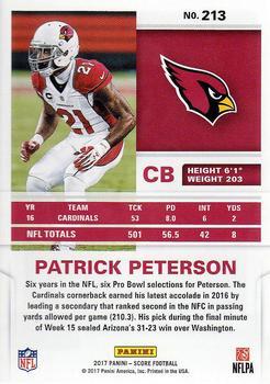 2017 Score #213 Patrick Peterson Back