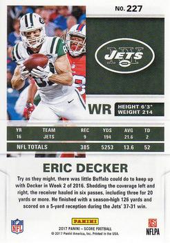 2017 Score #227 Eric Decker Back