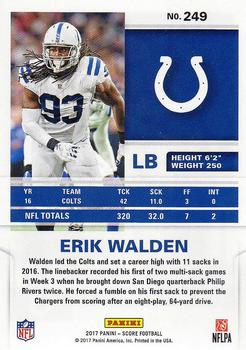 2017 Score #249 Erik Walden Back