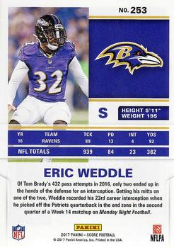 2017 Score #253 Eric Weddle Back