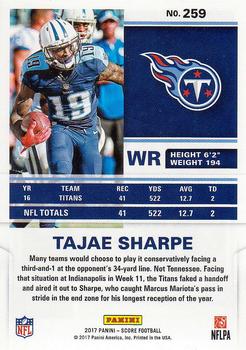 2017 Score #259 Tajae Sharpe Back