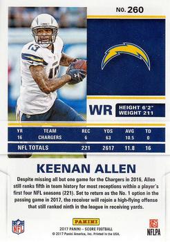 2017 Score #260 Keenan Allen Back