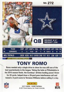 2017 Score #272 Tony Romo Back