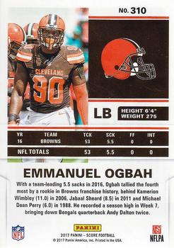 2017 Score #310 Emmanuel Ogbah Back