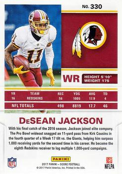 2017 Score #330 DeSean Jackson Back