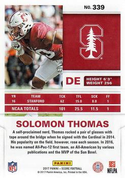 2017 Score #339 Solomon Thomas Back