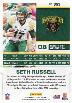 2017 Score #353 Seth Russell Back