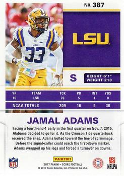 2017 Score #387 Jamal Adams Back