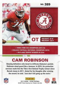 2017 Score #389 Cam Robinson Back