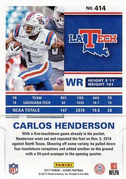 2017 Score #414 Carlos Henderson Back