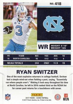 2017 Score #418 Ryan Switzer Back