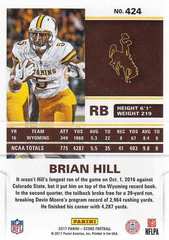 2017 Score #424 Brian Hill Back