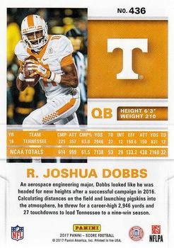 2017 Score #436 R. Joshua Dobbs Back