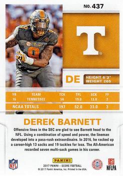 2017 Score #437 Derek Barnett Back