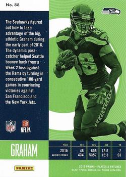 2016 Panini Plates & Patches - Blue #88 Jimmy Graham Back