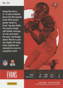 2016 Panini Plates & Patches - Red #94 Mike Evans Back