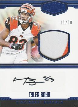 2016 Panini Plates & Patches - Rookie Patch Autographs Blue #11 Tyler Boyd Front