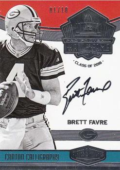 2016 Panini Plates & Patches - Canton Calligraphy Autographs #1 Brett Favre Front