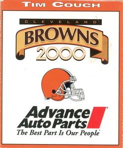 2000 Advance Auto Parts Cleveland Browns #NNO Tim Couch Back