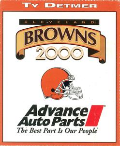 2000 Advance Auto Parts Cleveland Browns #NNO Ty Detmer Back