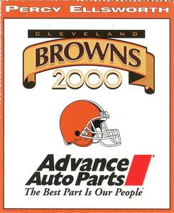 2000 Advance Auto Parts Cleveland Browns #NNO Percy Ellsworth Back