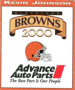2000 Advance Auto Parts Cleveland Browns #NNO Kevin Johnson Back