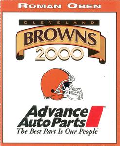 2000 Advance Auto Parts Cleveland Browns #NNO Roman Oben Back
