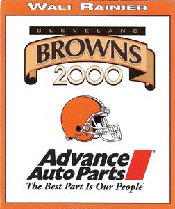 2000 Advance Auto Parts Cleveland Browns #NNO Wali Rainer Back