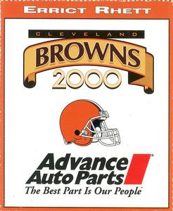 2000 Advance Auto Parts Cleveland Browns #NNO Errict Rhett Back