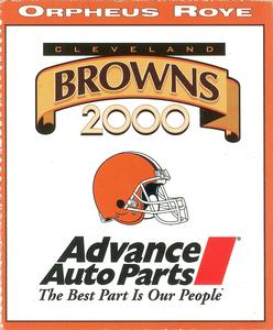 2000 Advance Auto Parts Cleveland Browns #NNO Orpheus Roye Back