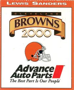 2000 Advance Auto Parts Cleveland Browns #NNO Lewis Sanders Back