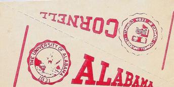 1961 Nu-Cards Football Stars - College Pennants #NNO Alabama / Cornell Front