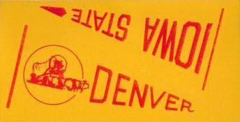 1961 Nu-Cards Football Stars - College Pennants #NNO Denver / Iowa State Front