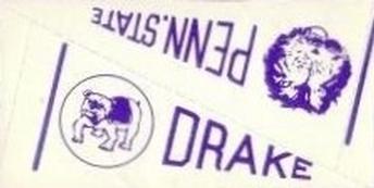 1961 Nu-Cards Football Stars - College Pennants #NNO Drake / Penn State Front
