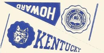 1961 Nu-Cards Football Stars - College Pennants #NNO Howard / Kentucky Front