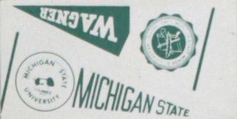 1961 Nu-Cards Football Stars - College Pennants #NNO Michigan State / Wagner Front