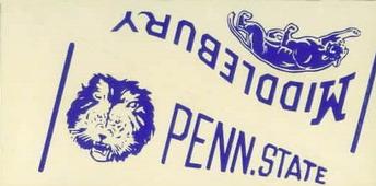 1961 Nu-Cards Football Stars - College Pennants #NNO Middlebury / Penn State Front